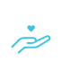hand with heart icon