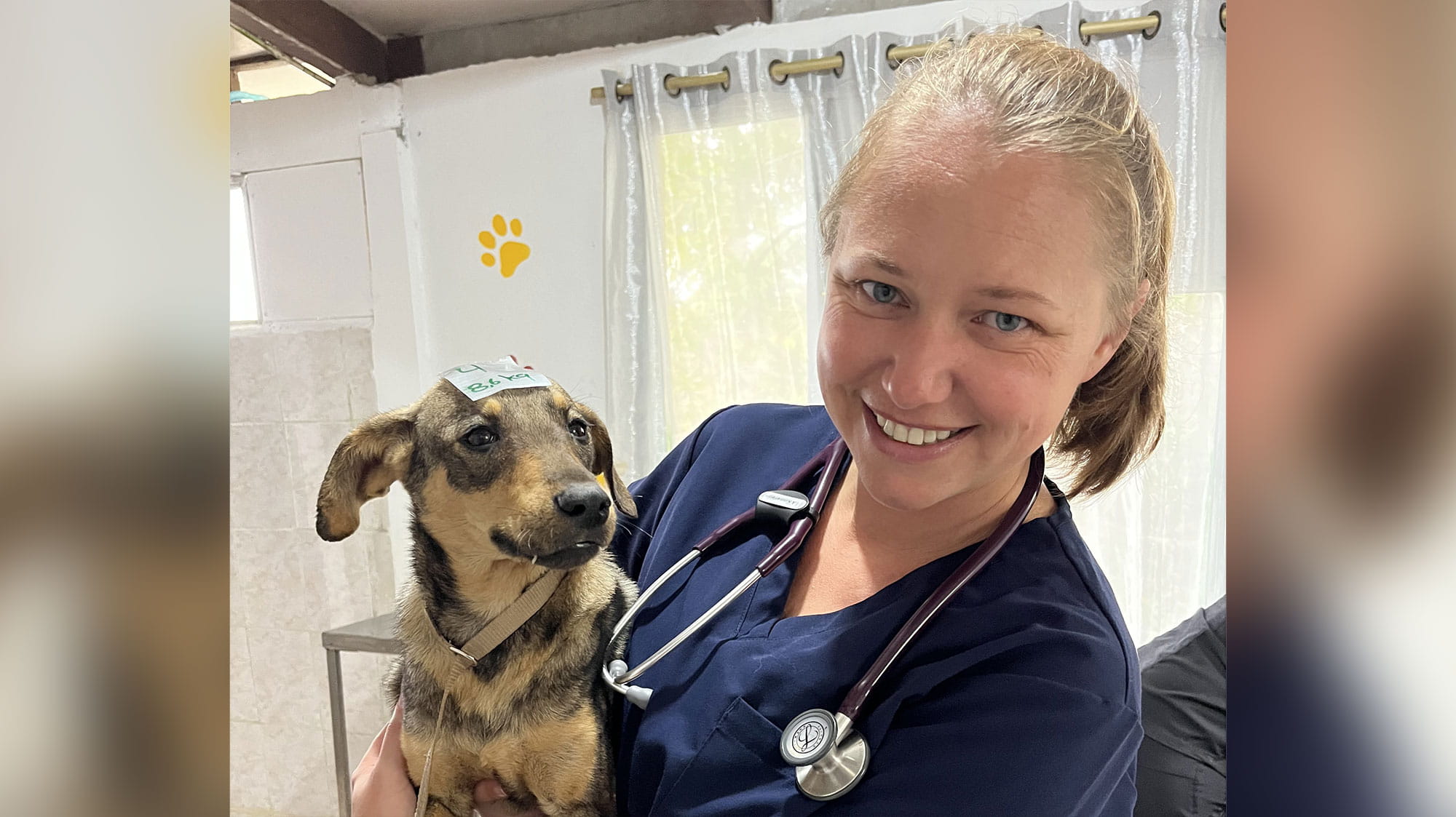 Dr. Anne Kimmerlein holding a dog
